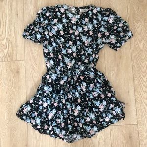 Vintage Floral Print Dress w/back buttons